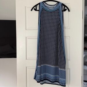Elegant Blue Patterned Dress